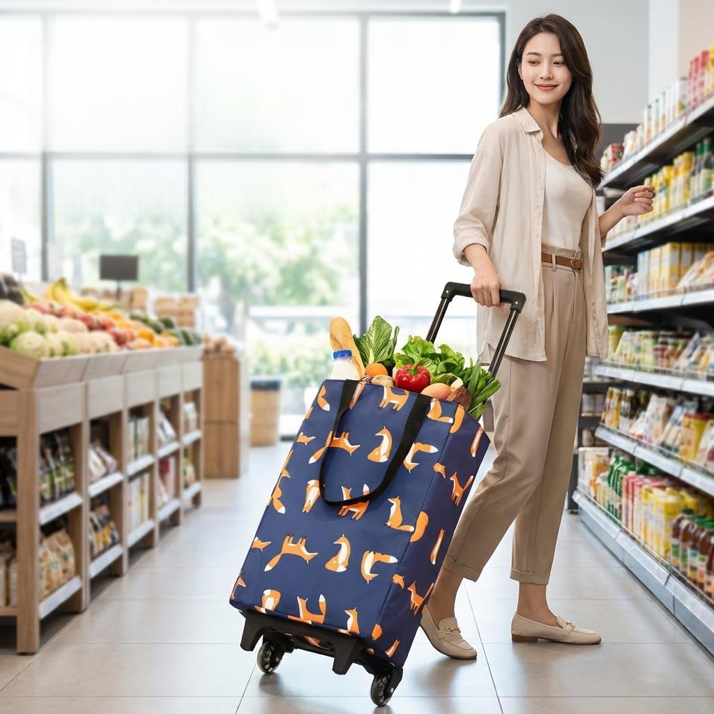 Pull Cart Fold - Portable Folding Shopping Cart Lightweight Hand-Pulled