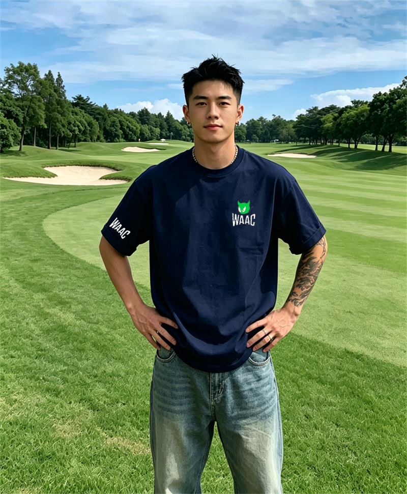 Men's Black Golf T-shirt Short – Golf Equipment Logo recenzja i cena