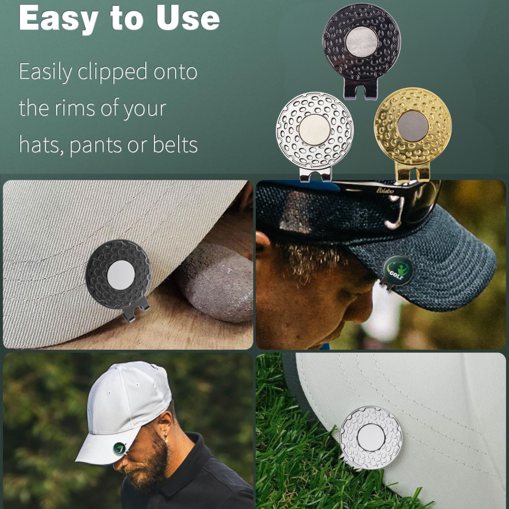 4-pack Golf Cap Clips - Zinc A – Ball Marker Set recenzja i cena